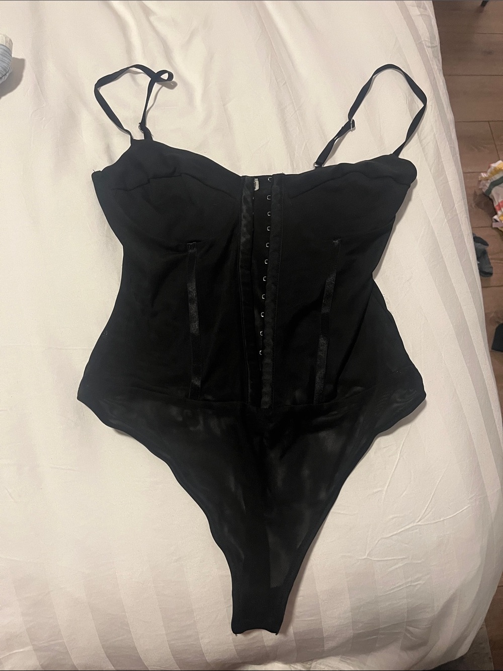 Free People Black Corset Bodysuit